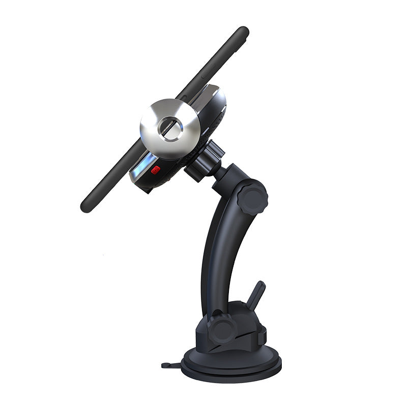 Black magnetic phone mount with metal ball joint and clamp
