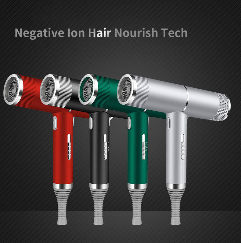 Household hair dryer kit with multiple colored barrels and vent nozzles