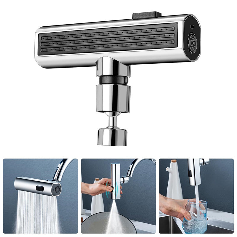 Kitchen multifunctional water nozzle extension with chrome/silver sprayer head and diverter