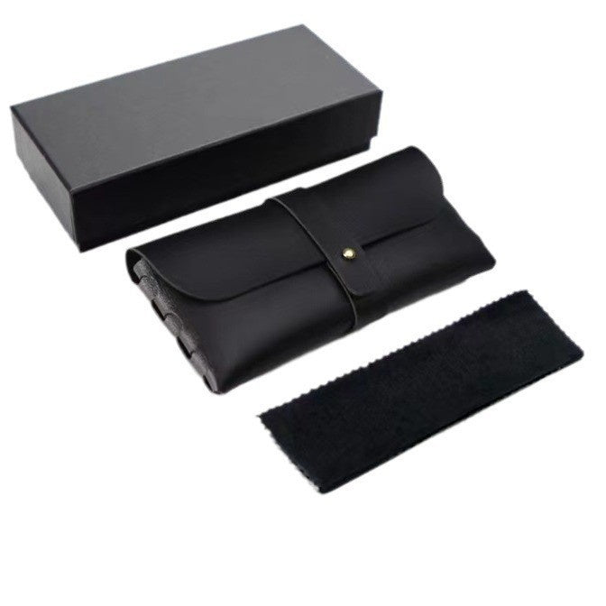 Sunglasses case set with black hard case and soft cleaning cloth