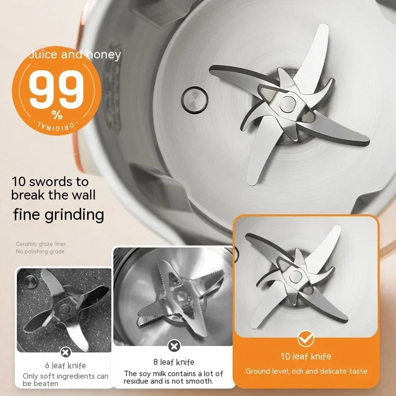 Blender jar with stainless steel multi-leaf blades for fine grinding