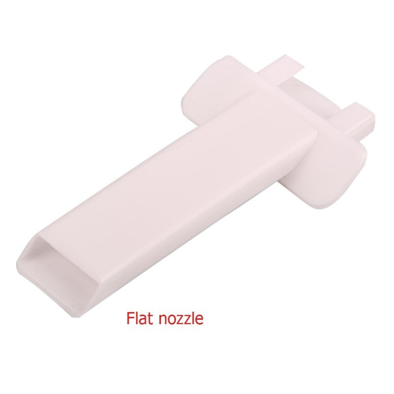 Flat nozzle attachment for mini car vacuum cleaner, white plastic
