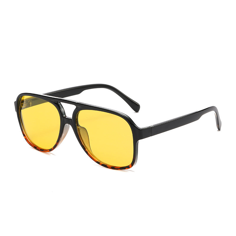 Polarized sunglasses with black frame and yellow lenses