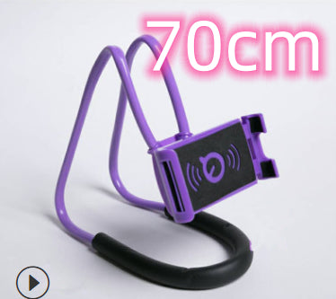 360-degree rotatable selfie phone holder with purple arms and black base, wall mount