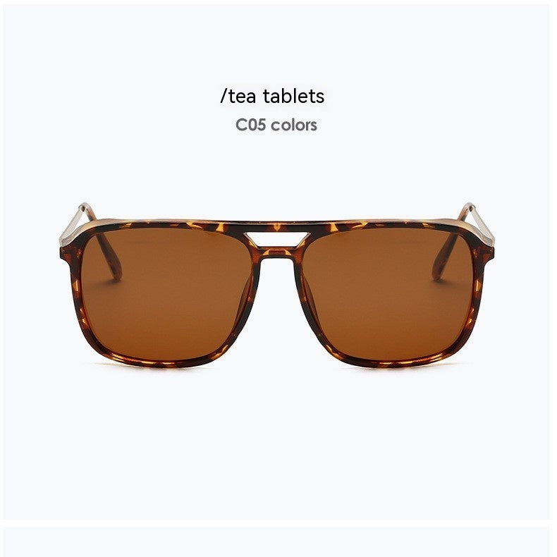 Polarized sunglasses with tea tortoiseshell frames and warm brown lenses