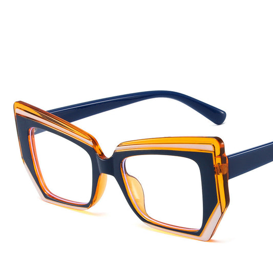 Retro Contrast Color Anti-Blue Glasses| TR90 Frame AC Lens
