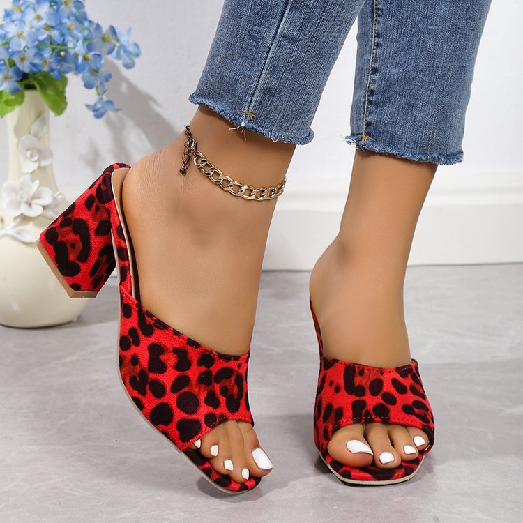 Women’s Leopard Print High Heel Sandals