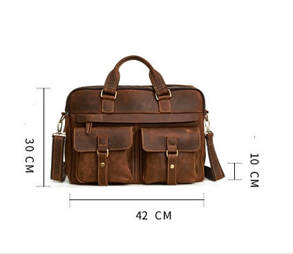 Men's Business Briefcase cowhide Leather