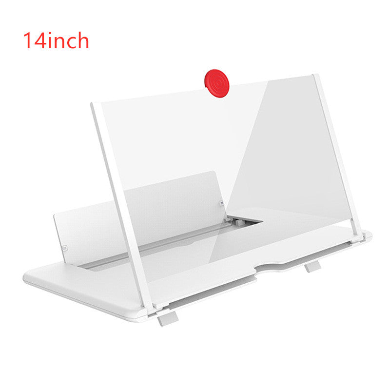 14-inch 3D mobile screen magnifier stand with red control button, white base