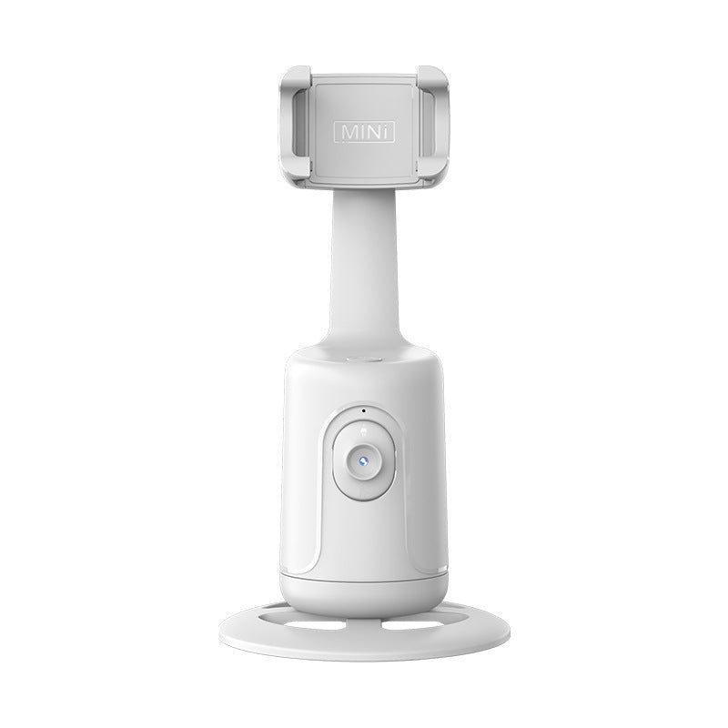 White 360 video face-tracking stabilizer camera on round base.