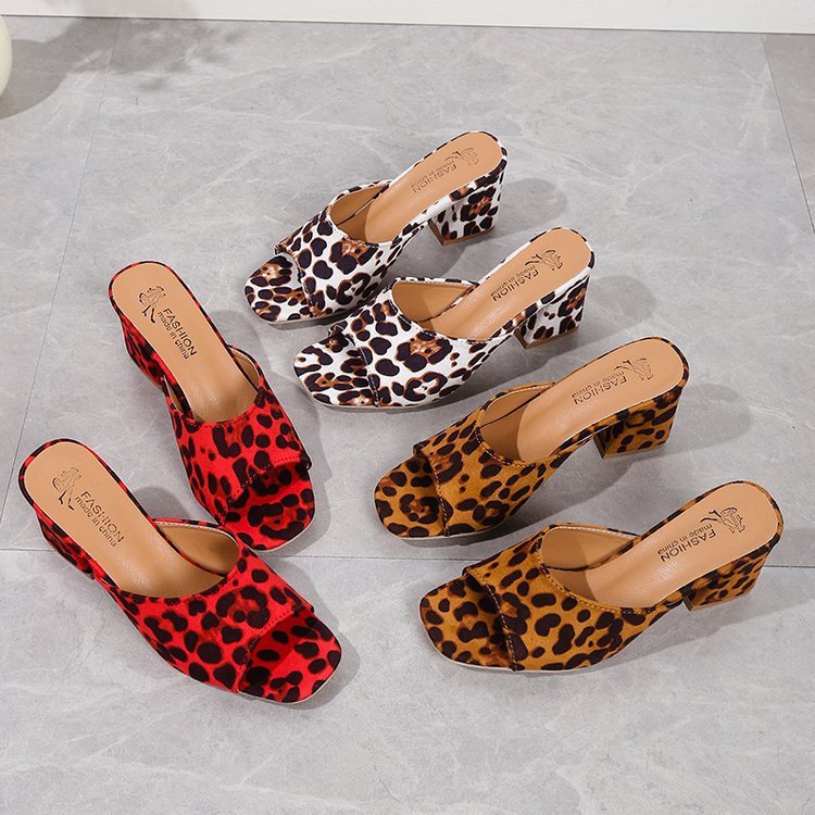 Women’s Leopard Print High Heel Sandals