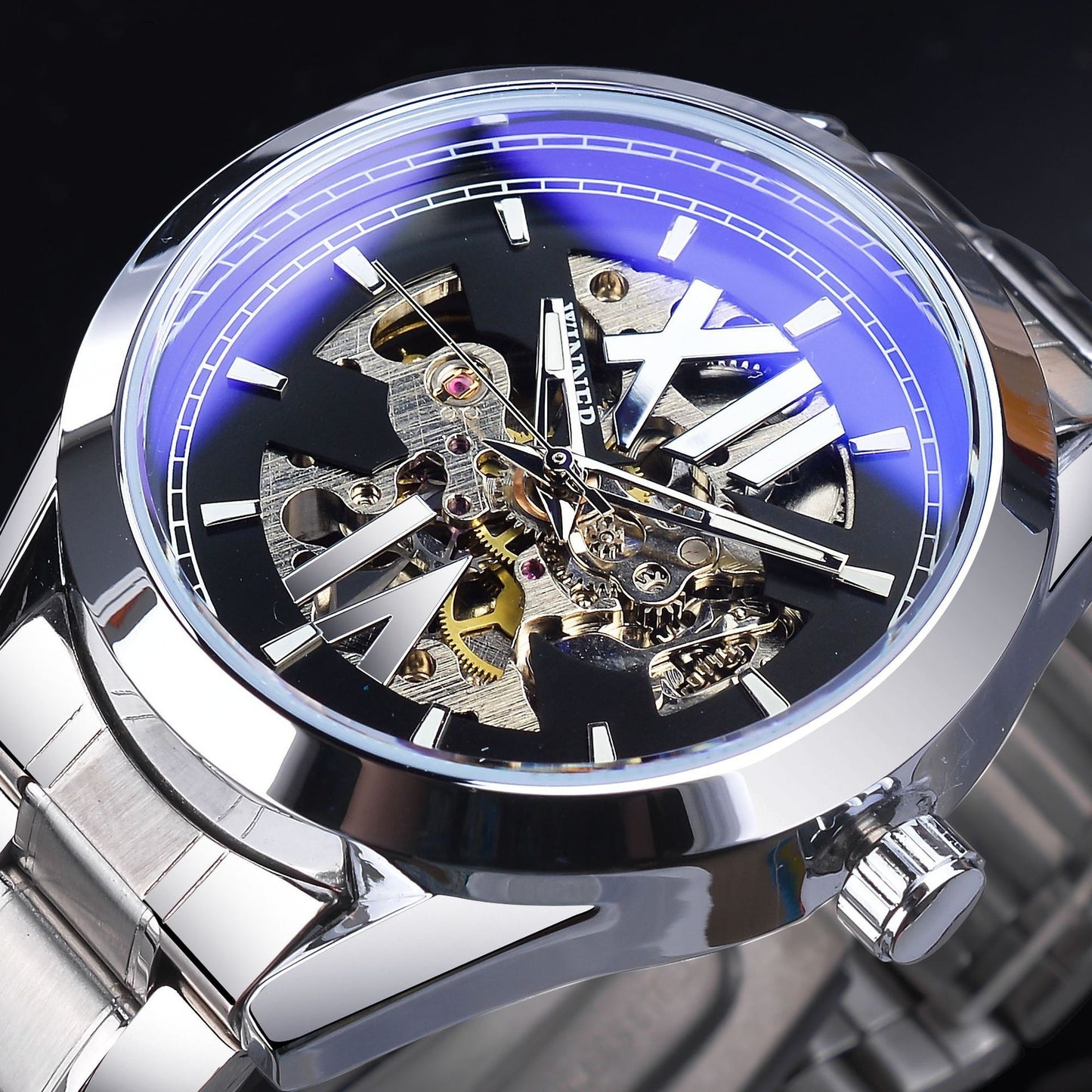 Men's Hollowed Mechanical Watch