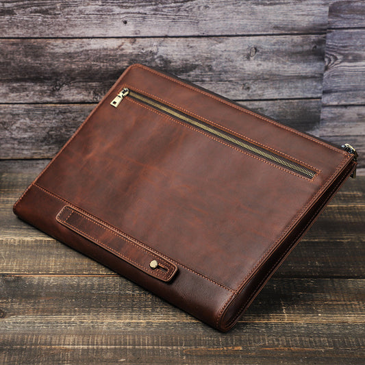 Genuine leather laptop sleeve crazy horse finish
