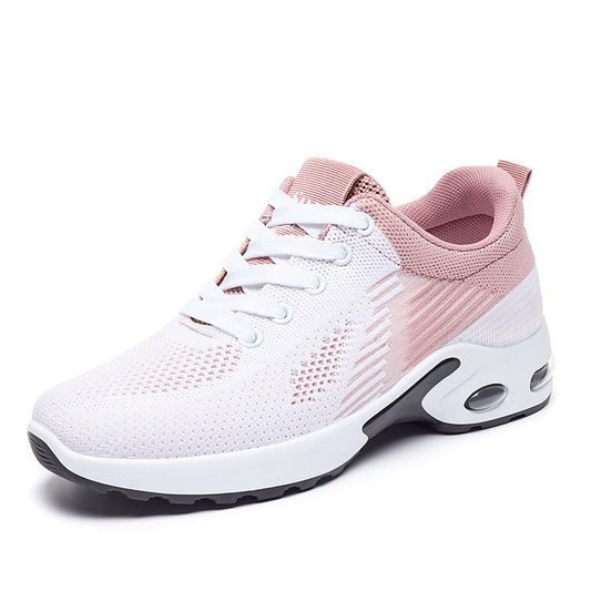 Pink and white sneaker on a white background