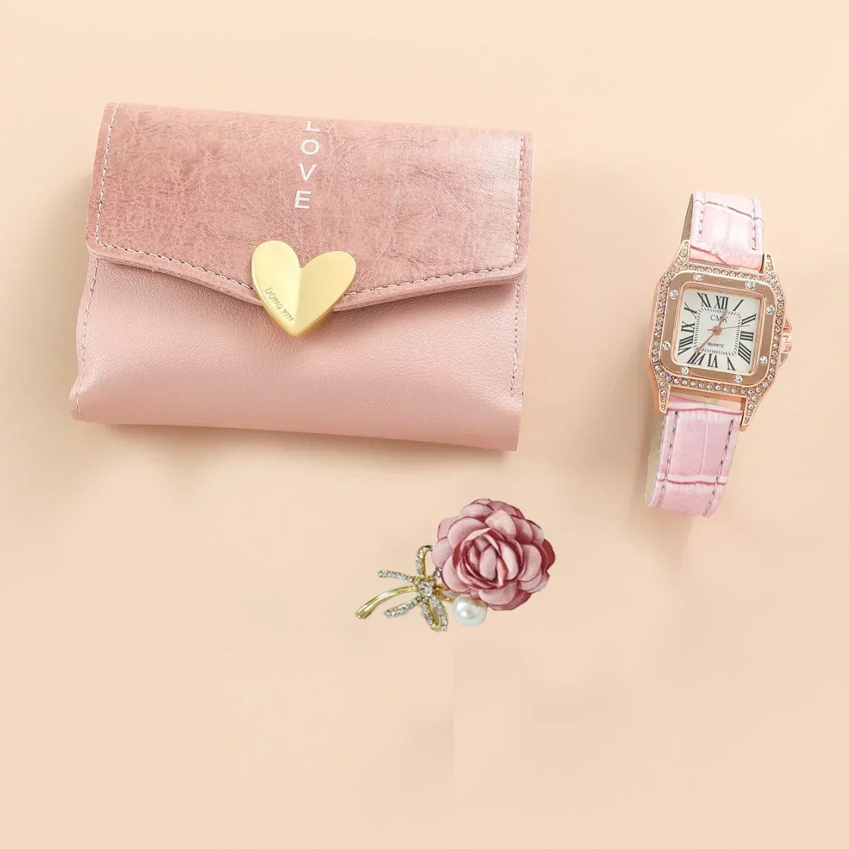 Ladies' Wallet Belt Brooch Watch Gift Set - YAXSO
