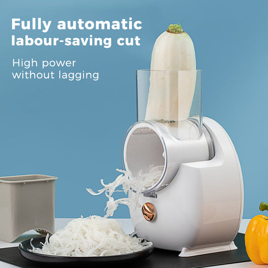 White vegetable slicer cutting an eggplant. YAXSO STORE UAE