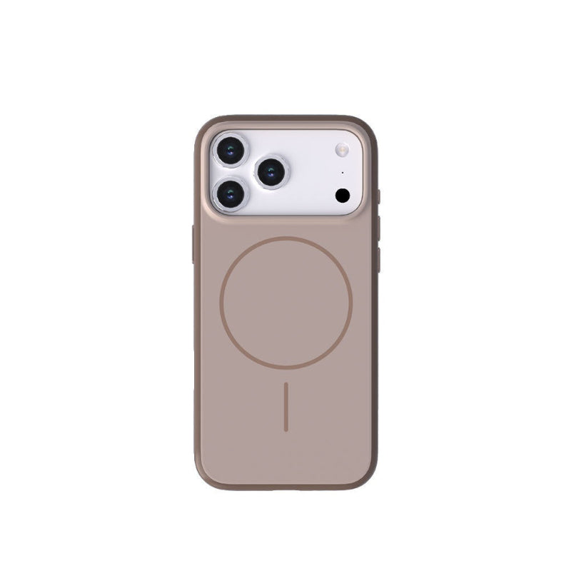 Gold magnetic silicone iPhone case with ring detail and triple camera cutouts