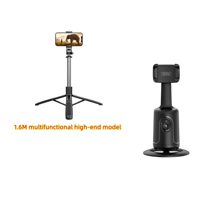 Black 360 face-tracking stabilizer on tripod with phone mount and base