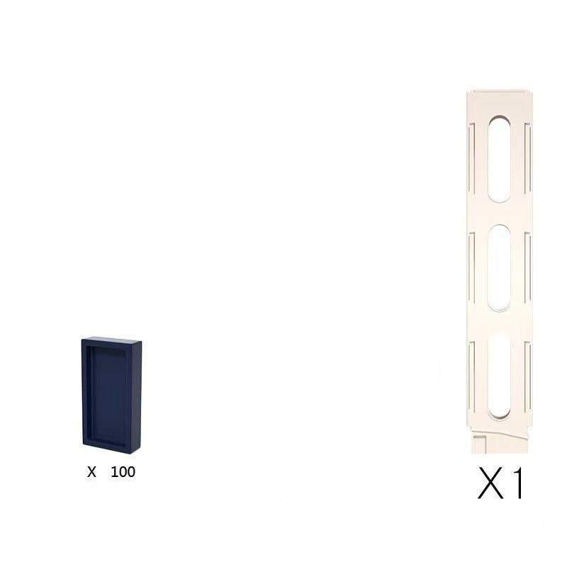 Set of 100 dark blue domino tiles with one white container