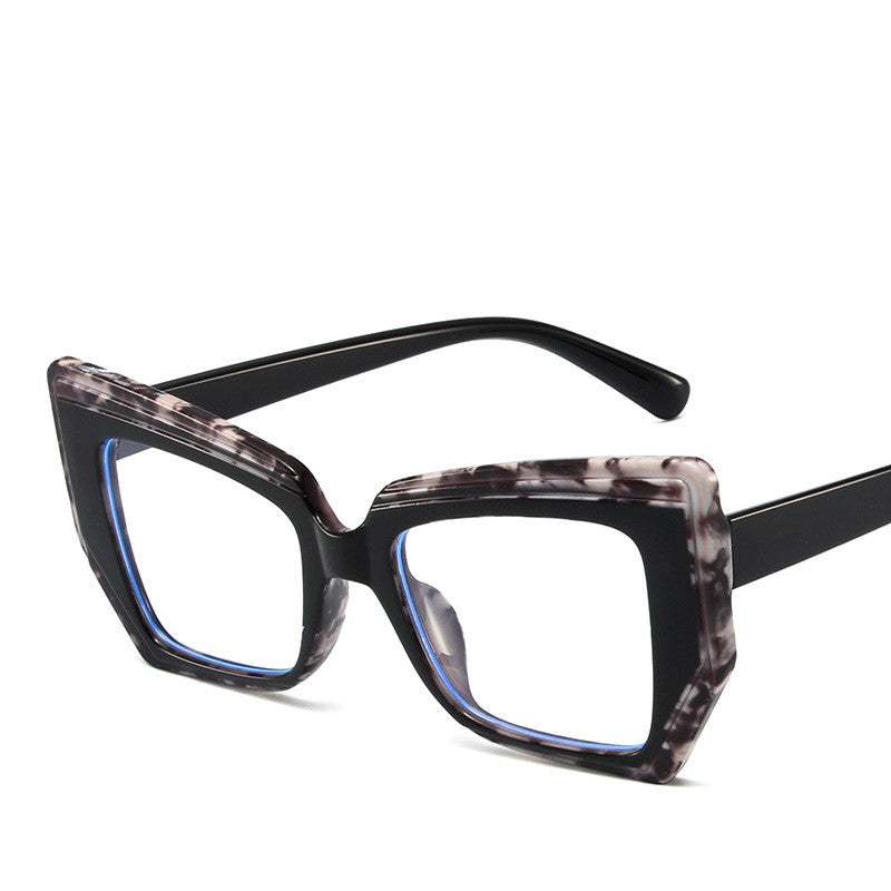 Retro square anti-blue glasses with dark tortoiseshell frame and clear lenses.