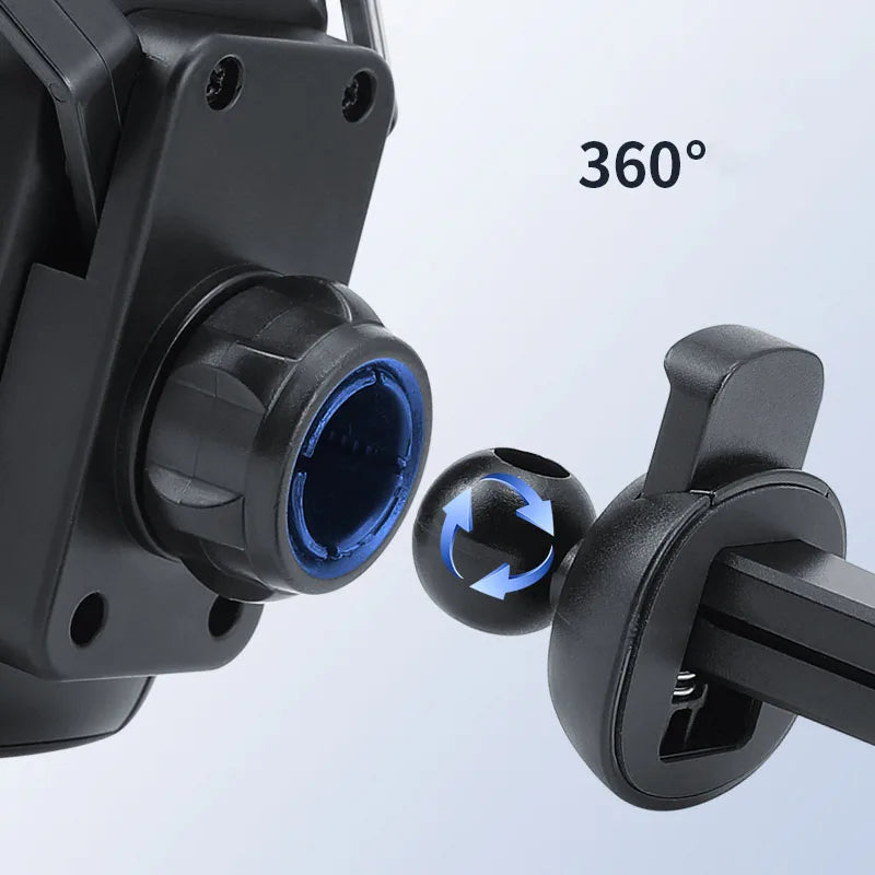 Racing seat car phone holder, suction-style mounts for 360-degree rotation