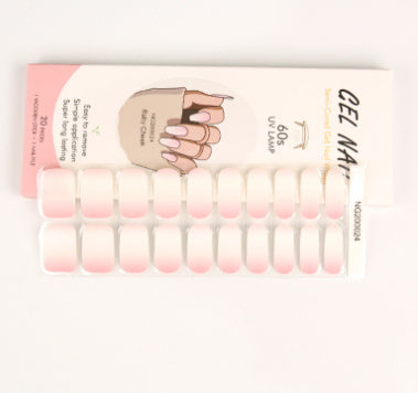 Nail sticker wraps set with assorted pale pink solid nail decals on clear sheet