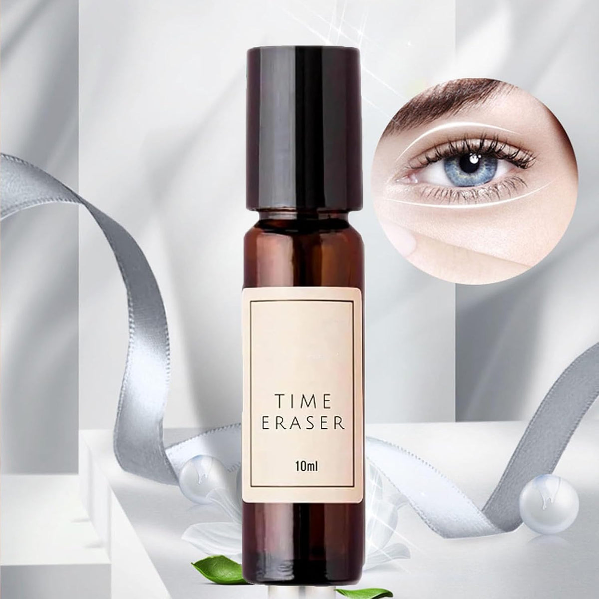 Eye essence oil 10ml bottle with dropper, soft serum texture and pearls