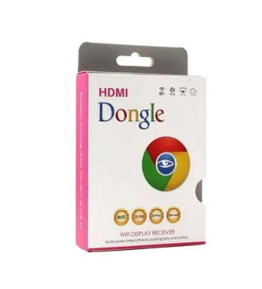 Wireless HDMI dongle retail box with colorful browser-style logo