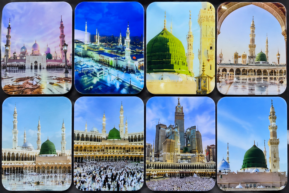 Islamic LED audio speaker with eight mosque and holy site image designs