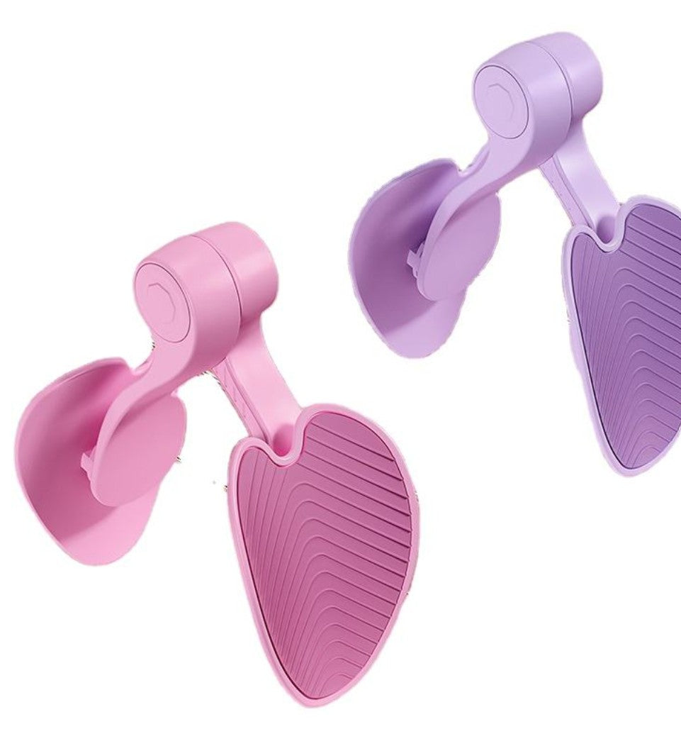 Pelvic floor muscle trainer pair in pink and lavender with textured foot pads