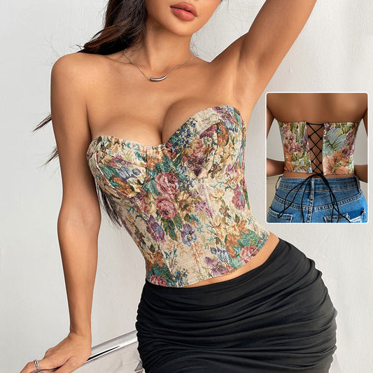 Y2K Floral Tube Top