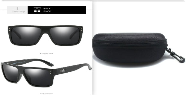 Sports sunglasses with black frame and mirrored dark lenses, angled side view