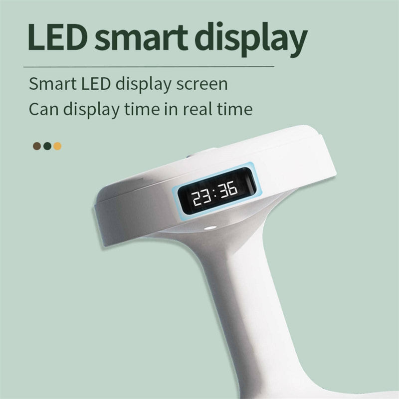 White anti-gravity humidifier head with LED smart time display window
