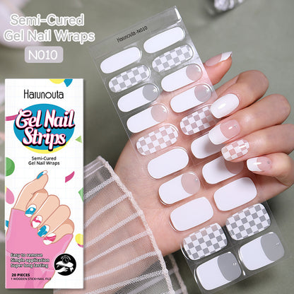 Semi-Cured Gel Nail Wraps Stickers Semi-curing French Gel