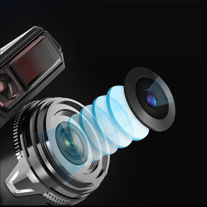 Camera lens with a close-up view on a black background. YAXSO STORE 