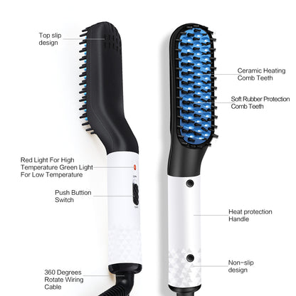 Multifunctional Hair Straightener Hair Comb & Men Beard Brush