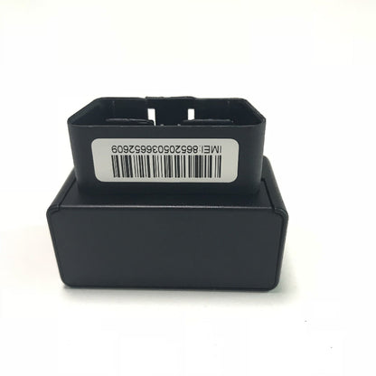 Black electronic device with a barcode label on a white background