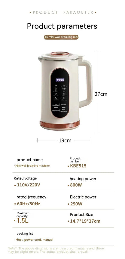 Mini Soy Milk & Juice Maker – 1.5L Blender - YAXSO
