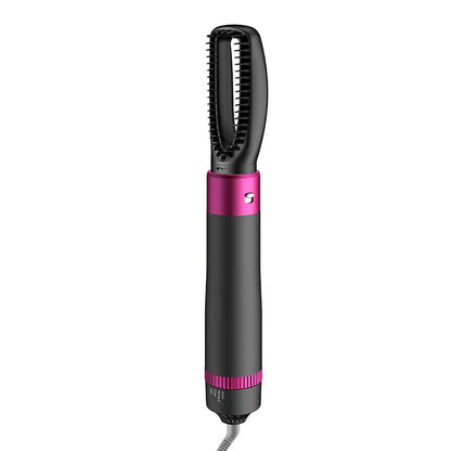 Black and pink hair straightening iron on a white background
