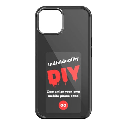 E-ink smart display phone case, black back with DIY text on e-ink screen panel