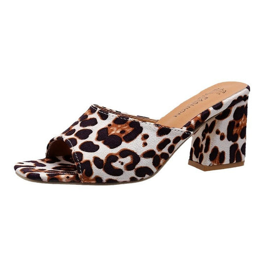 Women’s Leopard Print High Heel Sandals