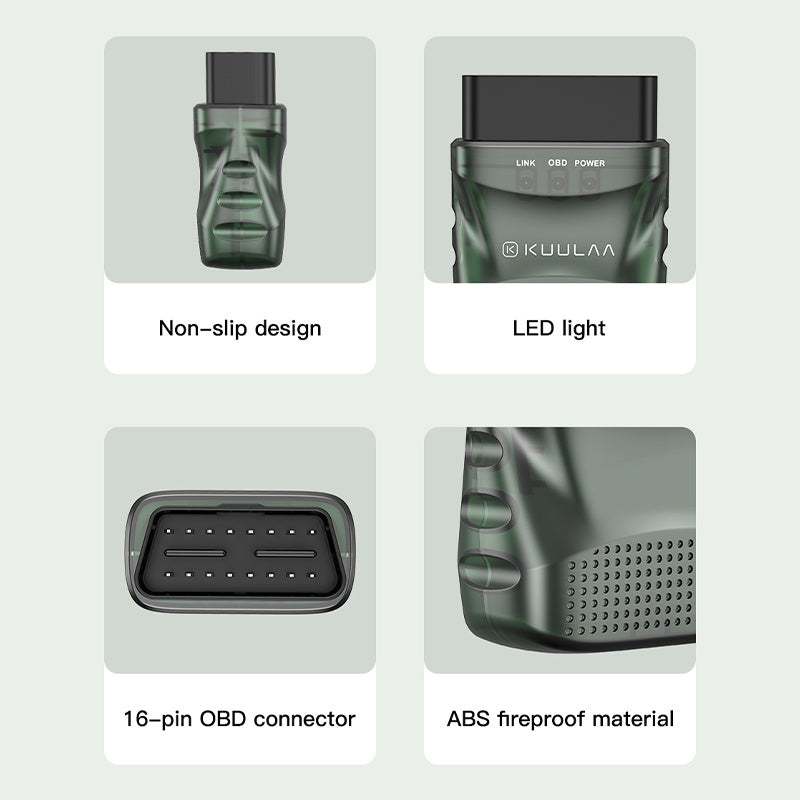 Kuulaa diagnostic tool with features highlighted on a light gray background. YAXSO STORE 