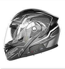 Black and gray motorcycle helmet with visor. YAXSO UAE ONLINE STORE