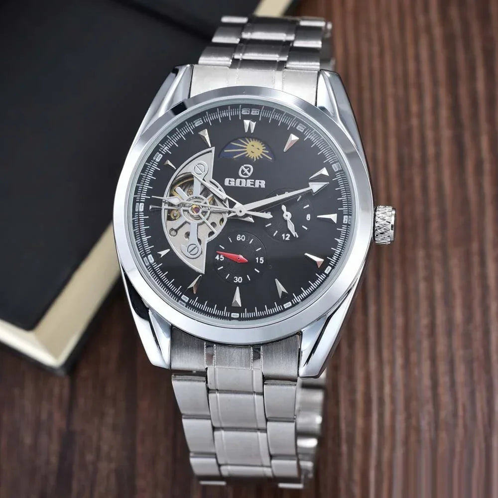 Luxury Mechanical Men’s Watch – Hollow Dial - YAXSO