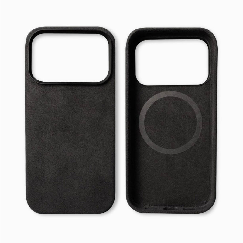 Black phone case with a magnetic feature. YAXSO UAE ONLINE STORE