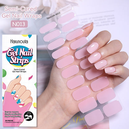Semi-Cured Gel Nail Wraps Stickers Semi-curing French Gel