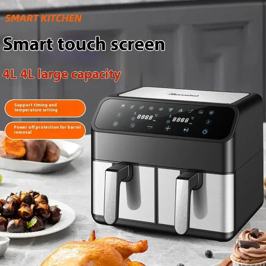 8L Double Pot Stainless Steel Air Fryer - YAXSO