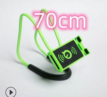 Green 360° rotatable selfie phone holder stand with adjustable clamp and cable loop