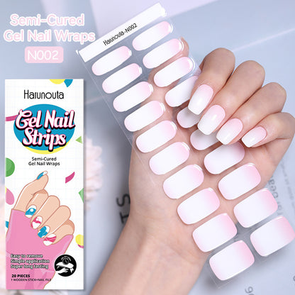 Semi-Cured Gel Nail Wraps Stickers Semi-curing French Gel