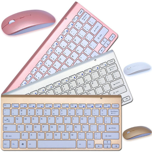 Set of wireless keyboards and mice in rose gold, silver, and gold. YAXSO UAE ONLINE STORE